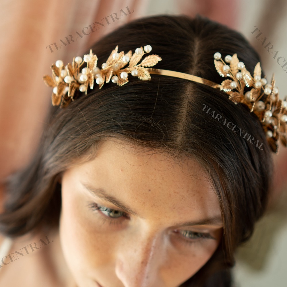 Elegant Gold or Silver Leaf Headband